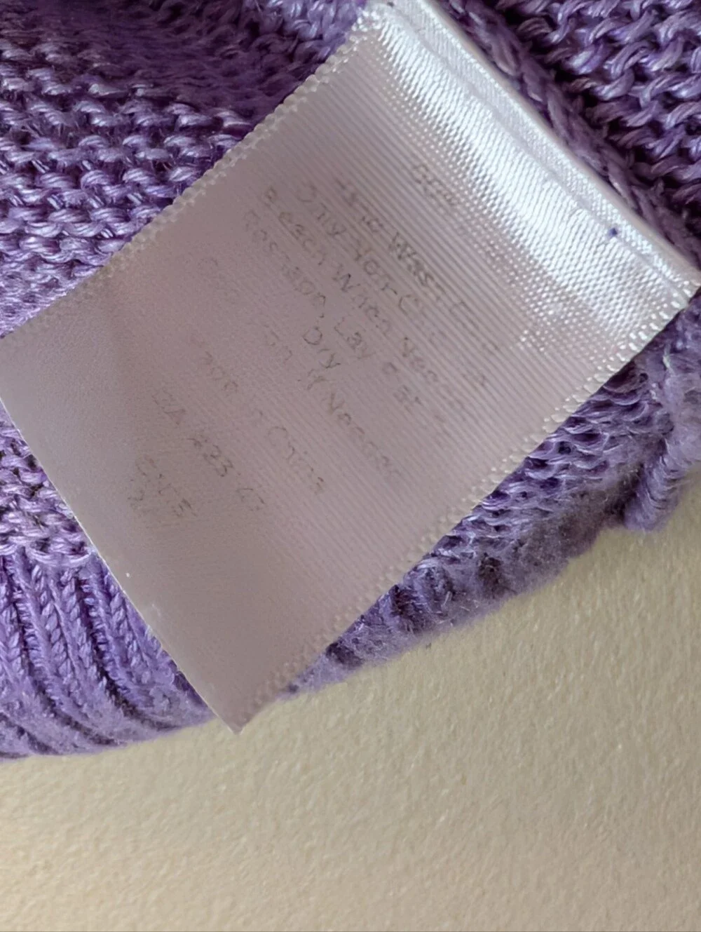 Talbots Women's V-Neck Cardigan Sweater Light Purple Button Front Size P Linen - Picture 7 of 8